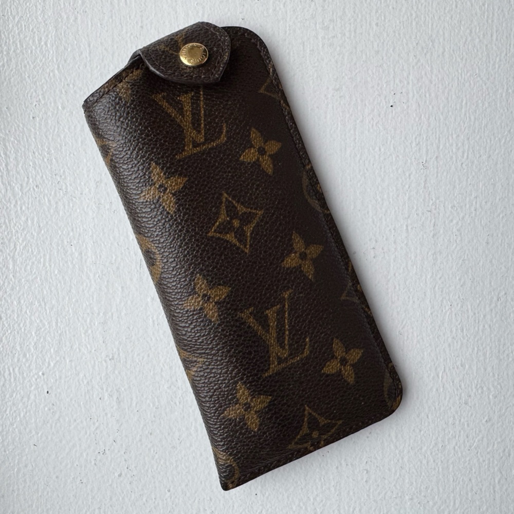Louis Vuitton Monogram Eyewear Pouch in Dark Brown and Gold